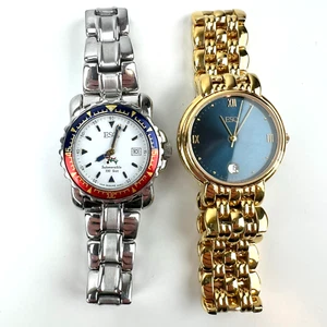 ESQ Women's Watches LOT of 2 Submersible Diver Silver Tone / Gold Tone 300288 - Picture 1 of 11