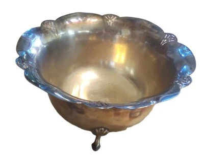 Cuenco chapado en plata vintage con patas 427 WM estilo eduardiano Rogers 7 1/2" 360 g Foto 1 de 4