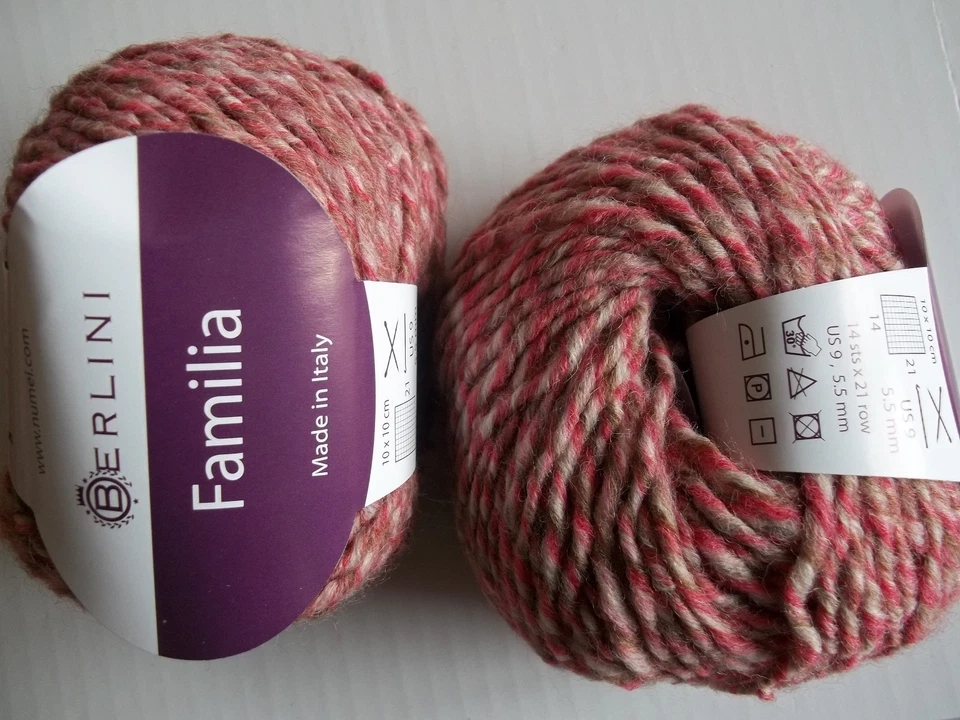 Berlini Familia alpaca blend yarn, Coral Rose, lot of 2 (98 yds each) - Image 1 of 1