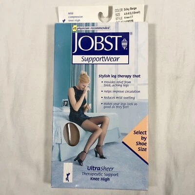 Nuevo Jobst Ultrasheer 8-15 mmHg Soporte Hasta la Rodilla Desgaste Beige Sedoso 119328 X-Pequeño Foto 1 de 4