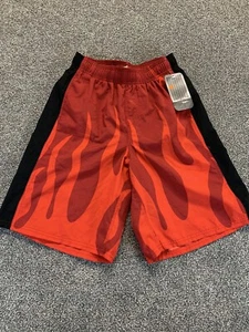 NEW Nike SWIM Shorts Trunks Youth Kids Boys XL Red Flame Fire Logo Lined Pockets - Picture 1 of 12