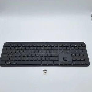 Logitech Signature Slim K950 Wireless Keyboard, Sleek Design, Chrome - Graphite - Picture 1 of 7