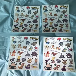 4X Vintage Rare 90s Pokemon Temporary Tattoo Sheet Nintendo 1999 Rose Art New - Picture 1 of 24