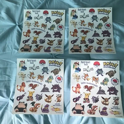 4 X винтажный редкий 90-х Pokemon временный тату лист Nintendo 1999 Rose Art новый - Изображение 1 из 4