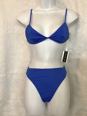 Milly Bikini Swimsuit Ocean Blue High Waisted Bottom Size P Elba Top  Nwt Size S - Image 1 of 4