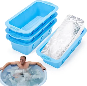 Extra Large Ice Block Mold for Ice Bath, 4 Pack 9.4Lb Big Ice Cube Molds, Silico - Picture 1 of 12