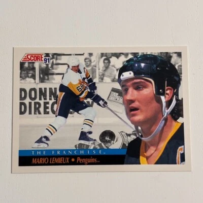 1991-92 Score American - #335 Mario Lemieux  - PENGUINS - BUY 2 GET 2 FREE - Image 1 of 2
