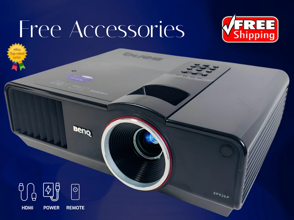 Benq SP920P DLP Projector 6000 ANSI Large Venue Bright Colour 1080p HDMI Bundle - Image 1 of 4