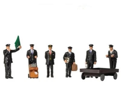 N scale Scenecraft 1940's / 50's RAILROAD STATION STAFF Figures with Acc. # 317 - Image 1 of 2
