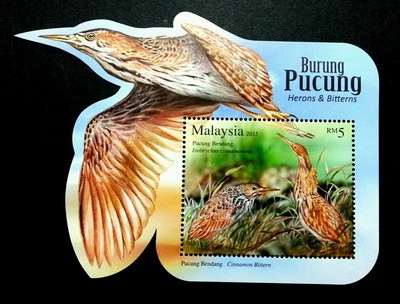 *FREE SHIP Malaysia Herons & Bitterns 2015 Migratory Birds (ms MNH *odd *unusual - Image 1 of 4