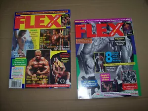 2 vtg FLEX 1995 Weider BODYBUILDING Fitness ARNOLD Exercise FRANCO Dorian Yates - Picture 1 of 1