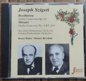Joseph Szigeti Plays Beethoven & Mozart Violin Concertos Walter Beecham CD cc - Picture 1 of 2
