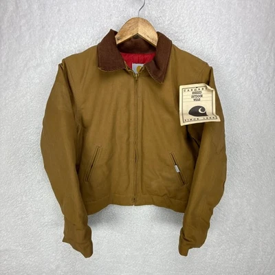 Carhartt Detroit Jacket Quilt Lined Youth XL (16) JQ606 BRN Brown Red Lining NWT - Image 1 of 4