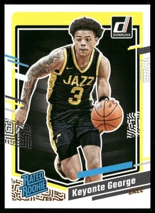 Keyonte George 2023-24 Donruss #244 Yellow Flood Rookie Utah Jazz - Picture 1 of 2