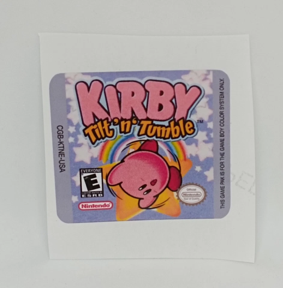 KIRBY TILT N TUMBLE (USA) Game Boy / GameBoy COLOR GB replacement label - Image 1 of 1