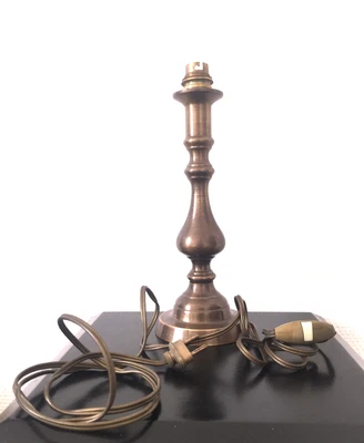 ANCIEN PIED DE LAMPE BOUGEOIR EN BRONZE  CHEVET/BUREAU haut 28cm Fonctionne TTBE - Photo 1/4