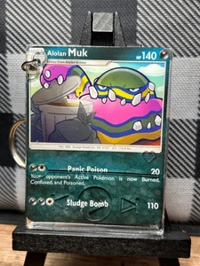 Pokémon Keychain: Alolan Muk _ Trading Card Key Chain, Resin, Handcrafted - Picture 1 of 1