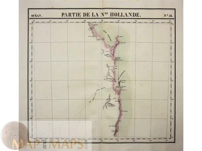 Mapa antiguo de Australia - Río Brisbane Queensland por Philippe Vandermaelen, 1827 Foto 1 de 4
