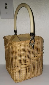 Vintage Purse Nordstrom Made In Italy Wicker Handbag /Purse - Picture 1 of 9