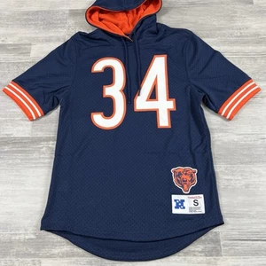 Walter Payton Chicago Bears Mitchell & Ness Mesh Short Sleeve Pullover Hoodie - Picture 1 of 9