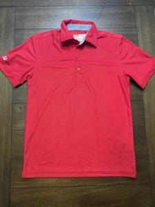 Chick-fil-A Polo Shirt Mens Medium Red Team Style Uniform Work Recycled Fabric - Picture 1 of 6