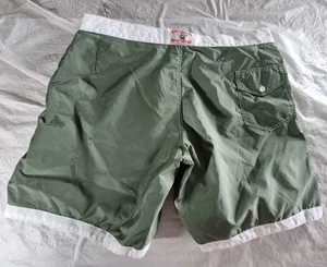 Birdwell Beach Britches Green Canvas Board Shorts Size 42 USA Made Santa Ana - Picture 1 of 12