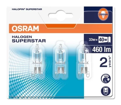 3er Pack OSRAM G9 HALOPIN ECO Halogenlampe 35W 2800K warmweiß - Bild 1 von 3