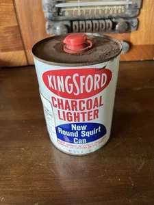 Vintage Collectible Kingsford Charcoal Lighter Metal Can  New Squirt  - Picture 1 of 4