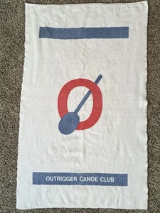Vtg Outrigger Canoe Club Beach Towel Southern Terry USA Made 34x54” Rare - Picture 1 of 9