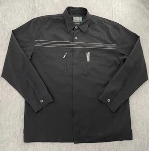 VINTAGE Nike Air Jordan Shirt Adult XL Black Overshirt Full Zip TW03 Mens Y2K - Picture 1 of 16