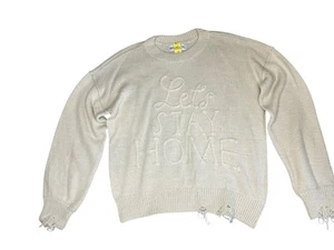 Suéter Wildfox Mujer M Crema Lets Stay Home Flecos Gran Tamaño Lana Alpaca Boho - Imagen 1 de 9