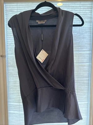 Jaeger шелк без рукавов надежном блузка серый размер 14 США 16 Великобритании новый с Ярлыками $175 - Изображение 1 из 4