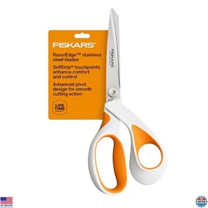 Fiskars 8" RazorEdge strapazierfähige Stoffschere - Edelstahl, SoftGrip - Bild 1 von 6