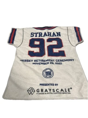 Camiseta MICHAEL STRAHAN-92 Toalla de Rally Ceremonia de Retiro 28/11/21 Giants Eagles Foto 1 de 4