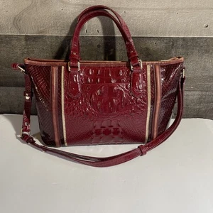Brahmin Mini Asher Satchel Chianti Sonatina Wine Leather  Woman’s Carryall bag - Picture 1 of 12