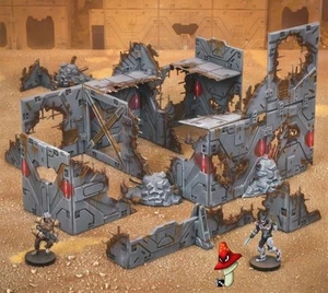 Mantic Terrain Crate: Battlefield Ruins Sci FI Wargames scenario 28 mm senza scatola - Foto 1 di 6