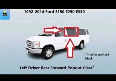 6C2Z1529727BA 92 a 14 Ford E150 E250 E350 trasero izquierdo delantero vidrio desplegable Foto 1 de 4