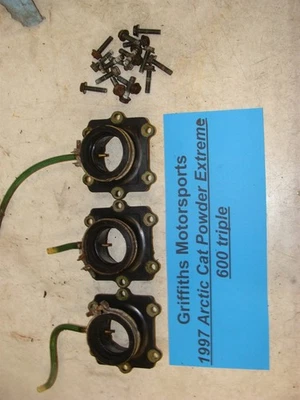 ARCTIC CAT Powder Extreme ZRT600 1997 carburador admisión colector abrazaderas aislantes Foto 1 de 4