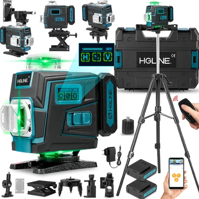 16 Line Laser Level +Level Stativ 4D Wasserwaage 360° Kreuzlinienlaser w/ Koffer - Bild 1 von 4