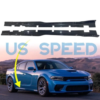 Faldones laterales de fibra de carbono Hellcat de carrocería ancha para Dodge Charger SRT 392 15-23 Foto 1 de 4
