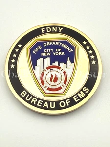 F84 FDNY EMS BUREAU RN Krankenschwester HERAUSFORDERUNGSMÜNZE - Bild 1 von 2