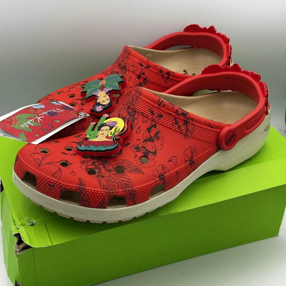 Crocs Mens Frida Kahlo Floral Classic Clog Sz 11 Hawaiian Slip On Cushioned