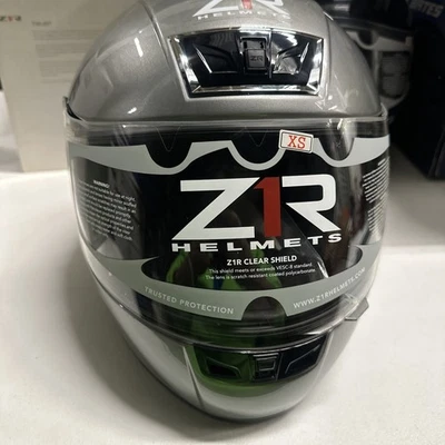 Z1R PHANTOM SOLID MOTORCYCLE HELMET SILVER Size XS BREND NEW WITH TAGS IN BOX - Image 1 of 4