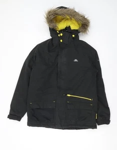 Trespass Boys Black Waterproof Parka Jacket 11-12 Years - Picture 1 of 12