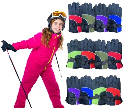 Guante de esquí para niños Yacht & Smith, forrado de vellón resistente al agua a granel para niños Foto 1 de 4