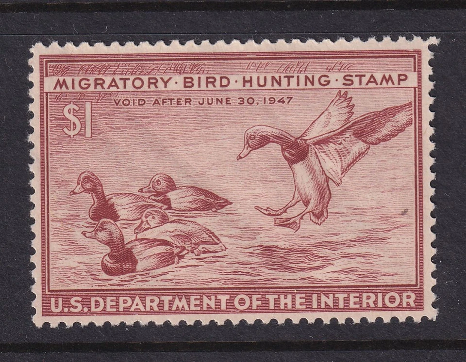 1946 Federal Duck Hunting Stamp Sc RW13 MH OG Redhead CV $50 (WN - Image 1 of 1
