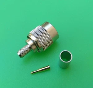 (5 PKS) TNC Male Crimp Connector for RG58U/RG58/RG142/LMR195 Cable - USA Seller - Picture 1 of 3