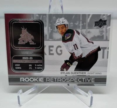 2023-24 Upper Deck #RR-9 Dylan Guenther Rookie Retrospective Arizona Coyotes - Image 1 of 2