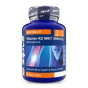 Zipvit Vitamin K2 MK7 Menaquinone 200mcg, High Strength, Heart & Bone Support - Picture 1 of 5