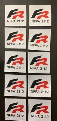 10 FR NFPA 2112 Iron On Patch / Tag Fire Retardant Pants Shirt Jacket - Image 1 of 2